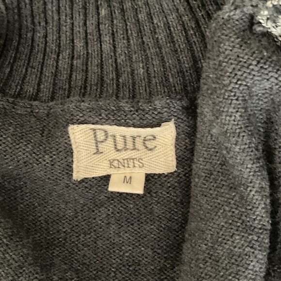P362. PURE Two-Tone Gray Cardigan with Button Accents |M - Picture 2 of 4